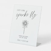 Minimalistische bruiloft Sparkler Verstuur Uit Reclamebord Met Voetstuk (Voorkant)