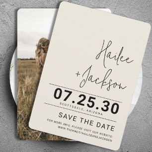 Minimalistische bruiloft Stijlvol Clean Simple Bol Save The Date