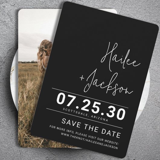 Minimalistische bruiloft Stijlvol Clean Simple Bol Save The Date