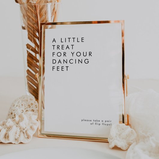 Minimalistische bruiloft Teenslippers teken Poster