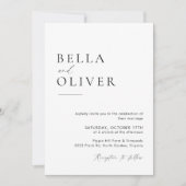 Minimalistische bruiloft uitnodiging Sjabloon met  (Voorkant)