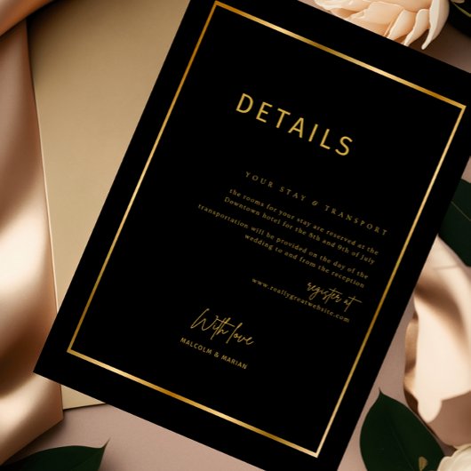 Minimalistische bruiloft uitnodiging zwart elegant