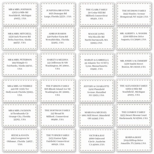 Minimalistische bruiloft uitnodigingsadres Sticker (Voorkant)