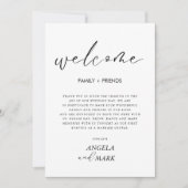 Minimalistische bruiloft welkom gast dank u kaart (Voorkant)