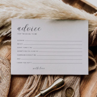 Minimalistische Bruiloftcadeau Advieskaart