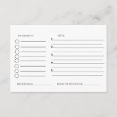 Minimalistische bruiloftrecepten verzoek informatiekaartje (Voorkant)