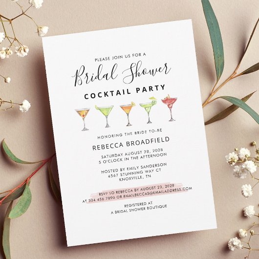 Minimalistische Bruiloftscocktail Beach Party Kaart