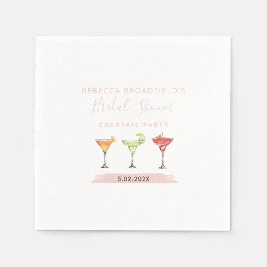 Minimalistische Bruiloftsfeest Cocktailparty Papie Servet (Voorkant)