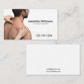 Minimalistische bruin-witte massagetherapie visitekaartje (Voorkant / Achterkant)