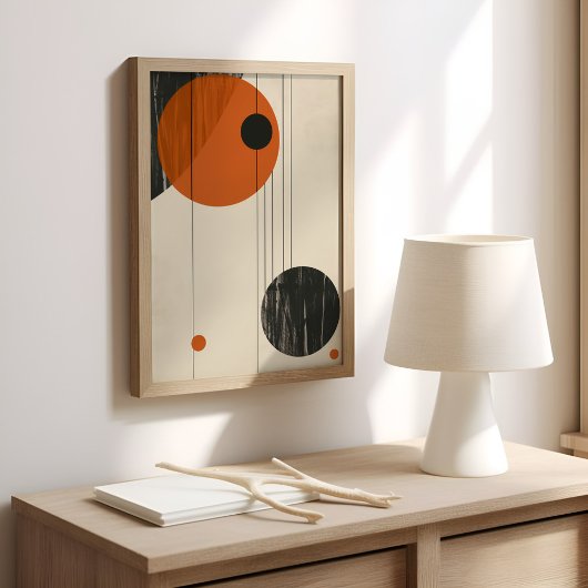 Minimalistische Bruine en Beige Geometrie Poster