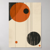 Minimalistische Bruine en Beige Geometrie Poster (Voorkant)