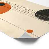 Minimalistische Bruine en Beige Geometrie Poster (Hoek)