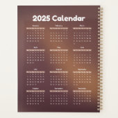 Minimalistische bruine gradiënt 2025 planner (Achterkant)