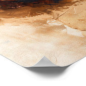 Minimalistische Bruine Koffie Cup Olieverf Poster (Hoek)