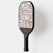 Minimalistische bruine lijnwerk gepersonaliseerd pickleball paddle (Links)