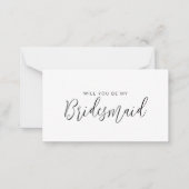 Minimalistische budgetbridesmaïde Kaart Opmerking: Notitiekaartje (Voorkant)