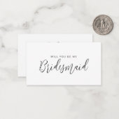Minimalistische budgetbridesmaïde Kaart Opmerking: Notitiekaartje (Voorkant / Achterkant in situ)
