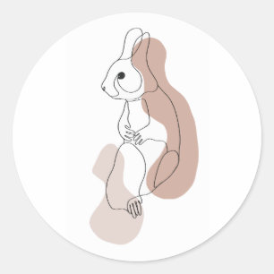 Minimalistische Bunny-lijn kunst sticker