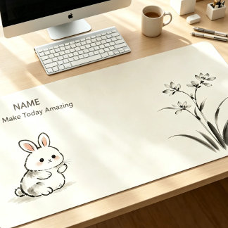 Minimalistische bureaumat met aangepaste naam Koni