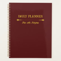 Minimalistische Burgundy Gouden Planner