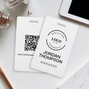 Minimalistische Business Logo QR code Medewerker Badge