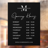 Minimalistische Business Logo Zwart Wit Openingsti Raamsticker (Vel 2)