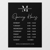 Minimalistische Business Logo Zwart Wit Openingsti Raamsticker (Vel)