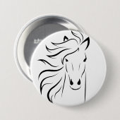Minimalistische Button voor HORSE-tekening (Voorkant /achterkant)