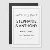 Minimalistische BW Monogram Wildflower Wedding (Voorkant / Achterkant)