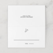 Minimalistische BW Monogram Wildflower Wedding (Buitenkant ongevouwen)
