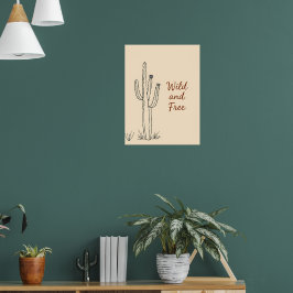 Minimalistische Cactus Line Art Poster