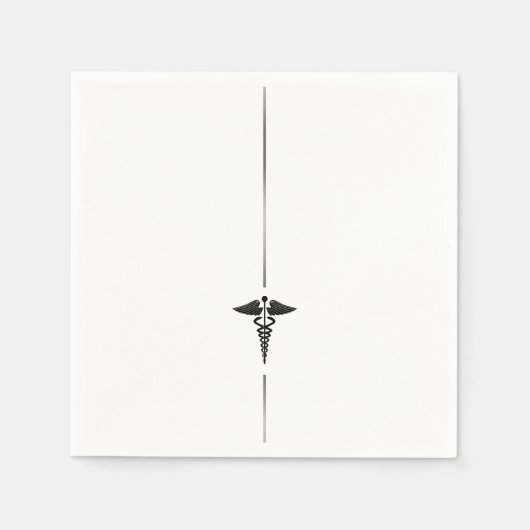 Minimalistische Caduceus Symbool servetten (Voorkant)