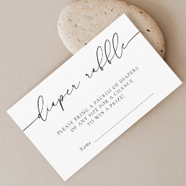 Minimalistische Calligrafie Baby Shower Luier Raff Informatiekaartje