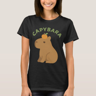 Minimalistische capibara met Sinaasappel op het ho T-shirt