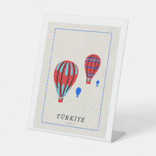 Minimalistische Cappadocia Poster - Türkiye Souven Reclamebord Met Voetstuk