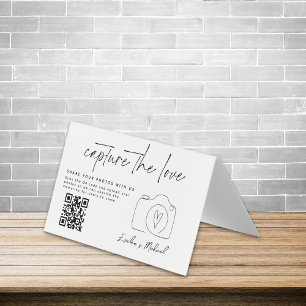 Minimalistische Capture The Love QR-code Gevouwen Kaart