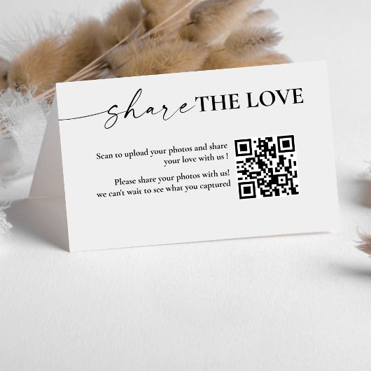 Minimalistische Capture The Love QR-code Gevouwen Kaart