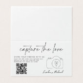 Minimalistische Capture The Love QR-code Gevouwen  Kaart (Buitenkant ongevouwen)
