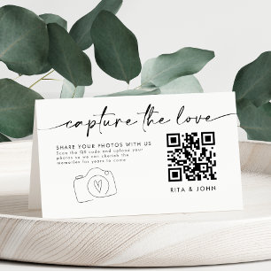 Minimalistische Capture The Love QR-code Vouwkaart Kaart