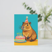 Minimalistische Capybara Verjaardag Briefkaart (Staand voorkant)