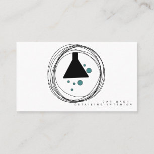 Minimalistische Car Wash Interieur Designer Logo Visitekaartje