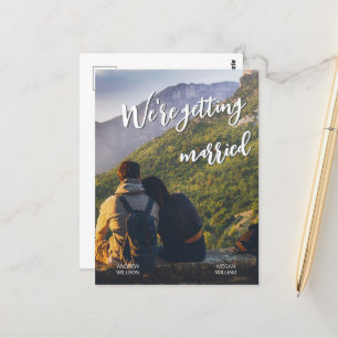 Minimalistische casual fotobruiloft briefkaart