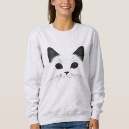 Minimalistische Cat Face Sweatshirt – Cat Lovers G