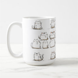 Minimalistische Cat Line Art - Elegant met de hand Koffiemok
