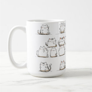 Minimalistische Cat Line Art - Elegant met de hand Koffiemok
