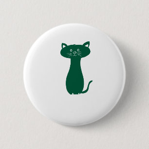 Minimalistische Cat Silhouette Patches & Buttonnen Ronde Button 5,7 Cm
