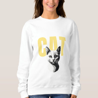 Minimalistische Cat Tekening T-Shirt – Perfect voo