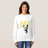 Minimalistische Cat Tekening T-Shirt – Perfect voo (Voorkant volledig)