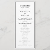 Minimalistische ceremonie en receptie bruiloft programma (Voorkant)