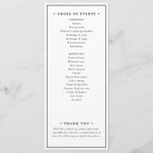 Minimalistische ceremonie en receptie bruiloft programma (Achterkant)